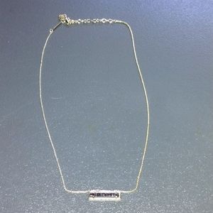 Kendra Scott Necklace Gold Tone Iridescent Drusy Bar Collar Adjustable